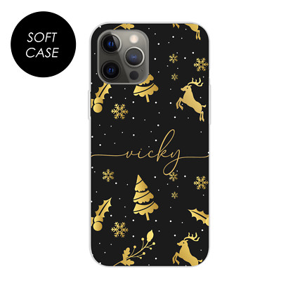 Personalisierte Handyhülle Weihnachten Name Silikon Cover für iPhone 11 12 13 14 15