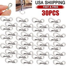 Mini Heavy Carabiner Snap Hook Clip Key Chain Aluminum Outdoor Camping Sil 30pcs