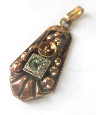 Collier Pendentif Art Déco Vintage - Poinçon FIX - Cristal Type Diamant - Occasion Parfait état