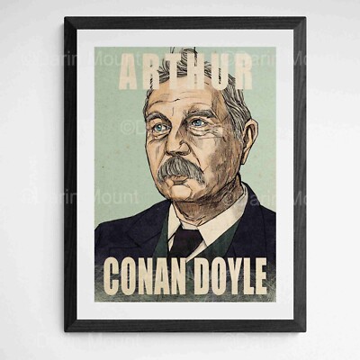 Arthur Conan Doyle Druck, Option zum Hinzufügen eines Angebots, Sherlock Holmes Kunstwerk