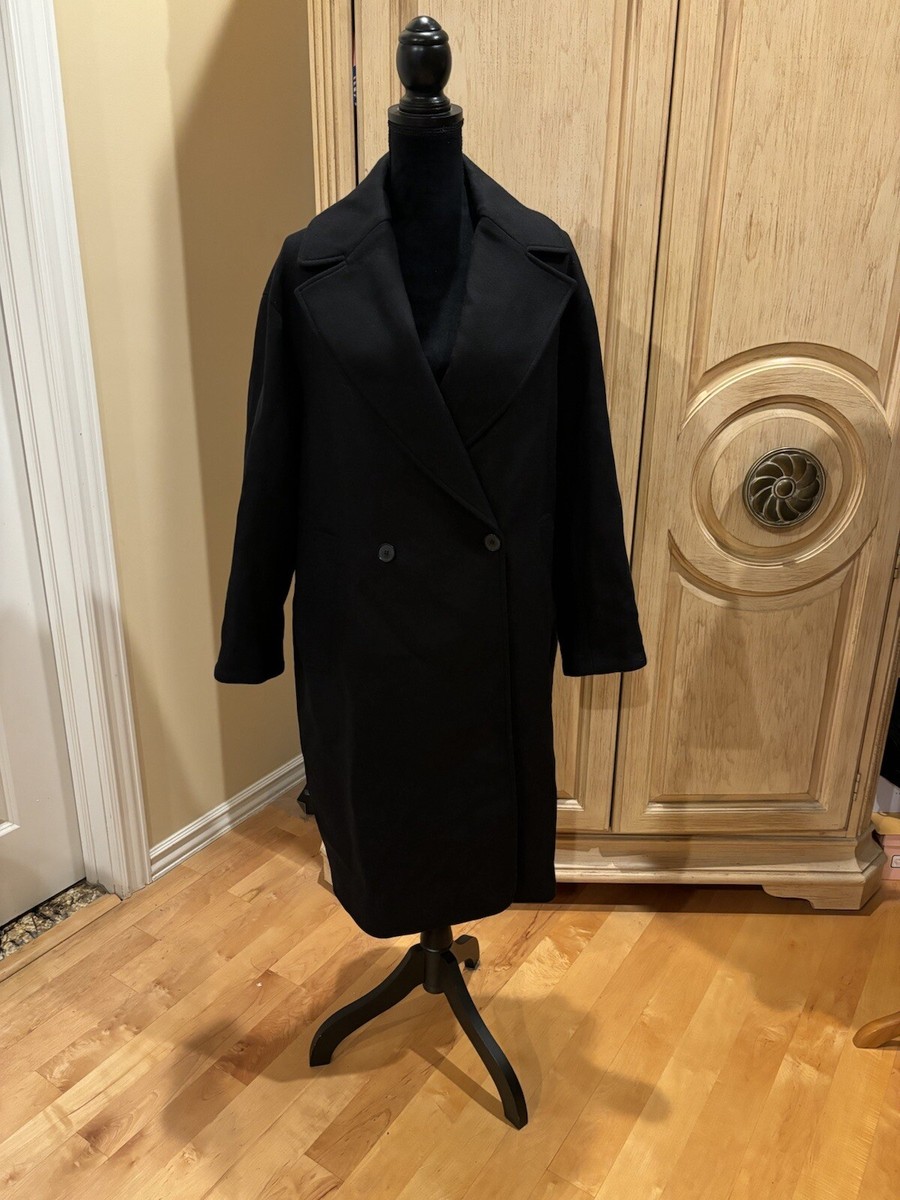 ZARA MANTECO ウール ロングコート ZARA Women Black Oversized Manteco Wool Blend Coat Size L