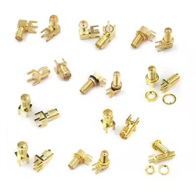 100pcs Gold SMA Female Jack RF Connector WIFI Converter Antenna Socket PCB Mount
