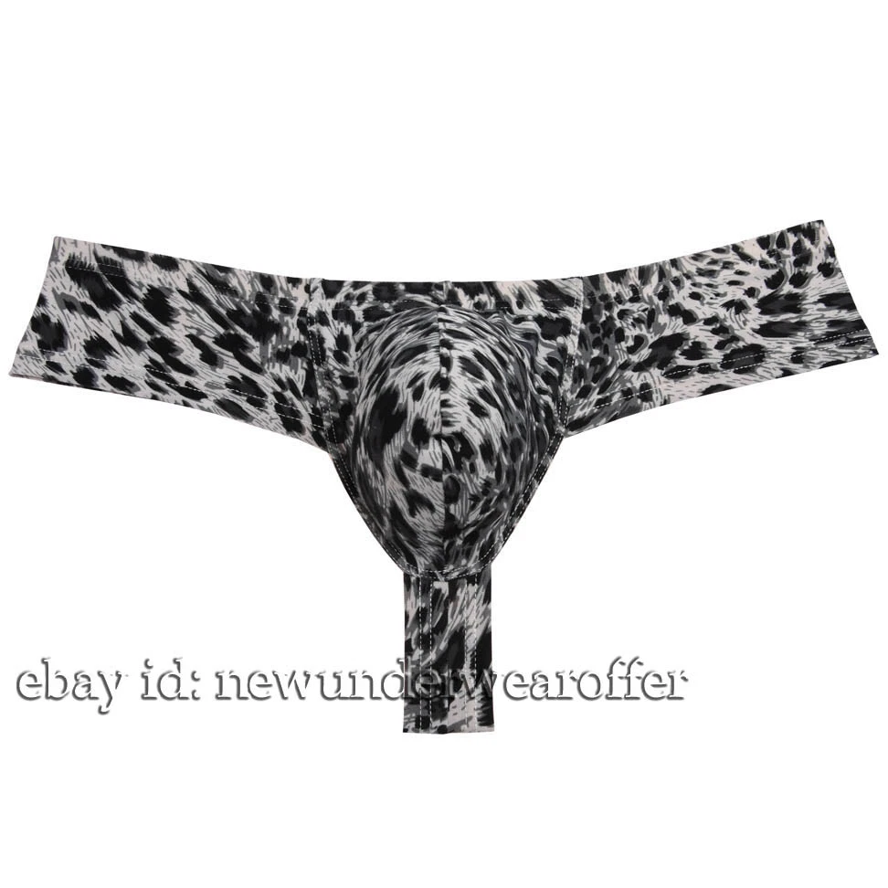 Men Liquid Stretch Boxer Thong Underwear Male Hipster Big Cut