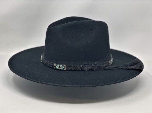 STETSON HELIX BLACK FLAT BRIM WESTERN 