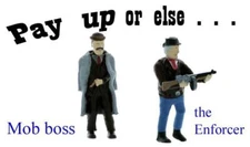 the MOB set with the DON and the ENFORCER, O Scale classic Mobsters Finished