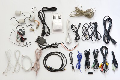 Lot cables HDMI USB B Micro B AC power cord Bose Charger Fiber optic audio RC