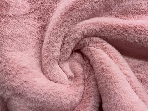 Super Luxuriöses Kunstfell Stoff Plüsch Super Weich Puder Rosa