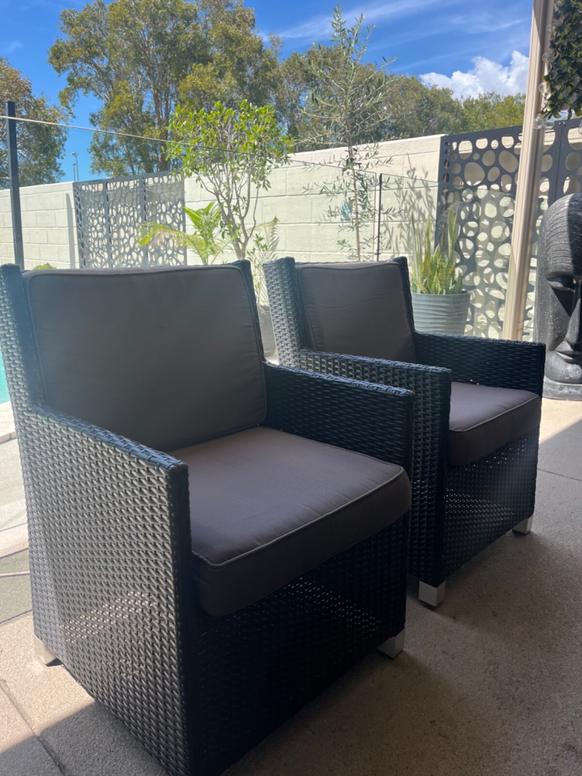 11 Piece Charcoal Grey Rattan Dining Set eBay