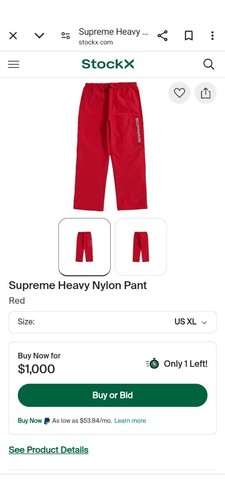 Supreme Heavy Nylon Pant Red - Picture 3 of 3
