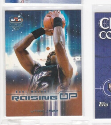 KARL MALONE 02-03 FLEER NBA HOOPS STARS-RAISING UP INSERT
