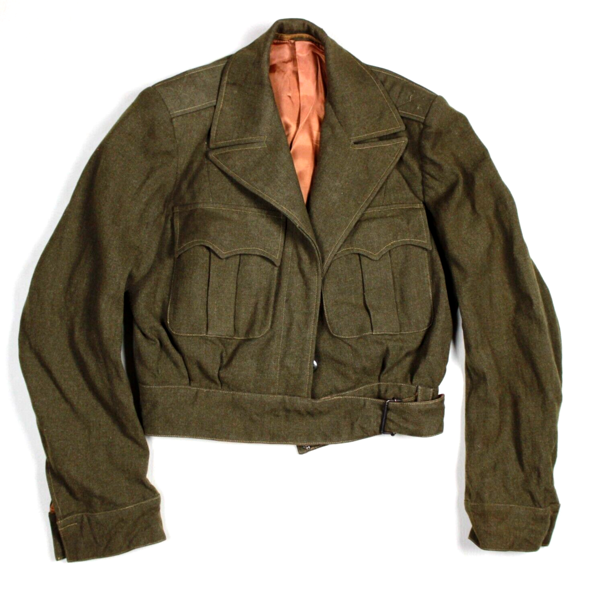 ジャケット・アウター 50's French Army Wool Field Coat WW2 US WOMENS ARMY CORPS IKE FIELD JACKET OD WOOL ETO FRENCH