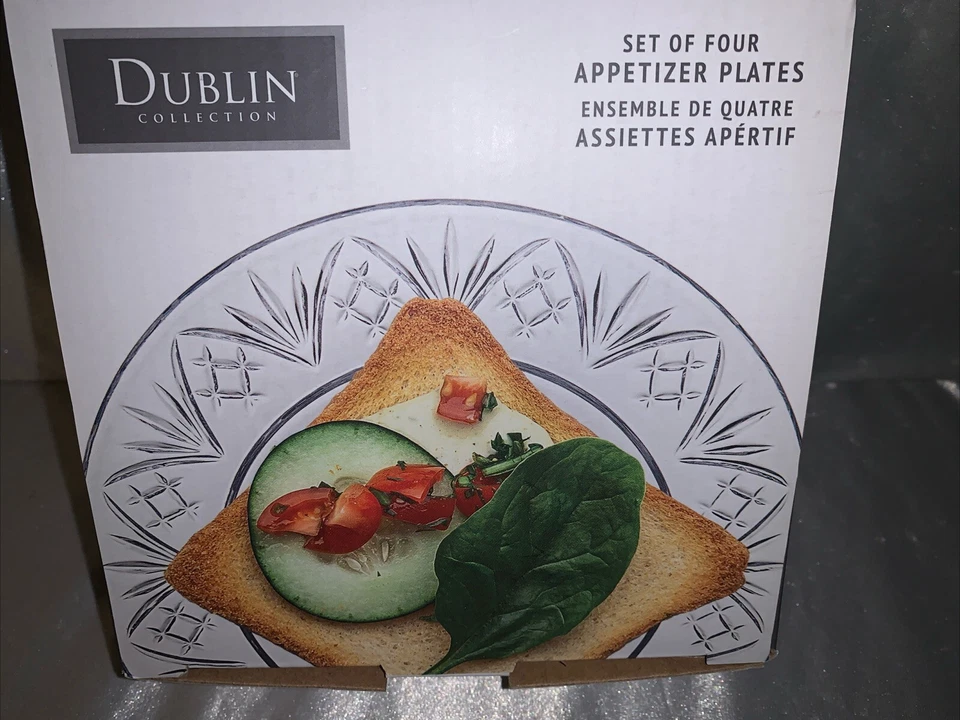 Godinger Appetizer Plates Dinnerware Set, 6inch - Dublin Collection Set of 4 - Image 2 of 4