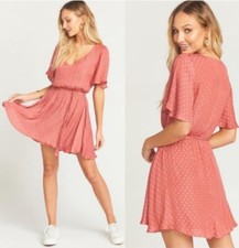 Show me your MuMu Anastasia  Dress Sz Large Sangria Polka Dot Feminine Belted