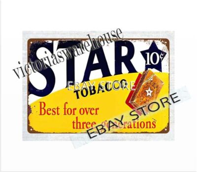 reusable wall home tavern Star Tobacco metal tin sign