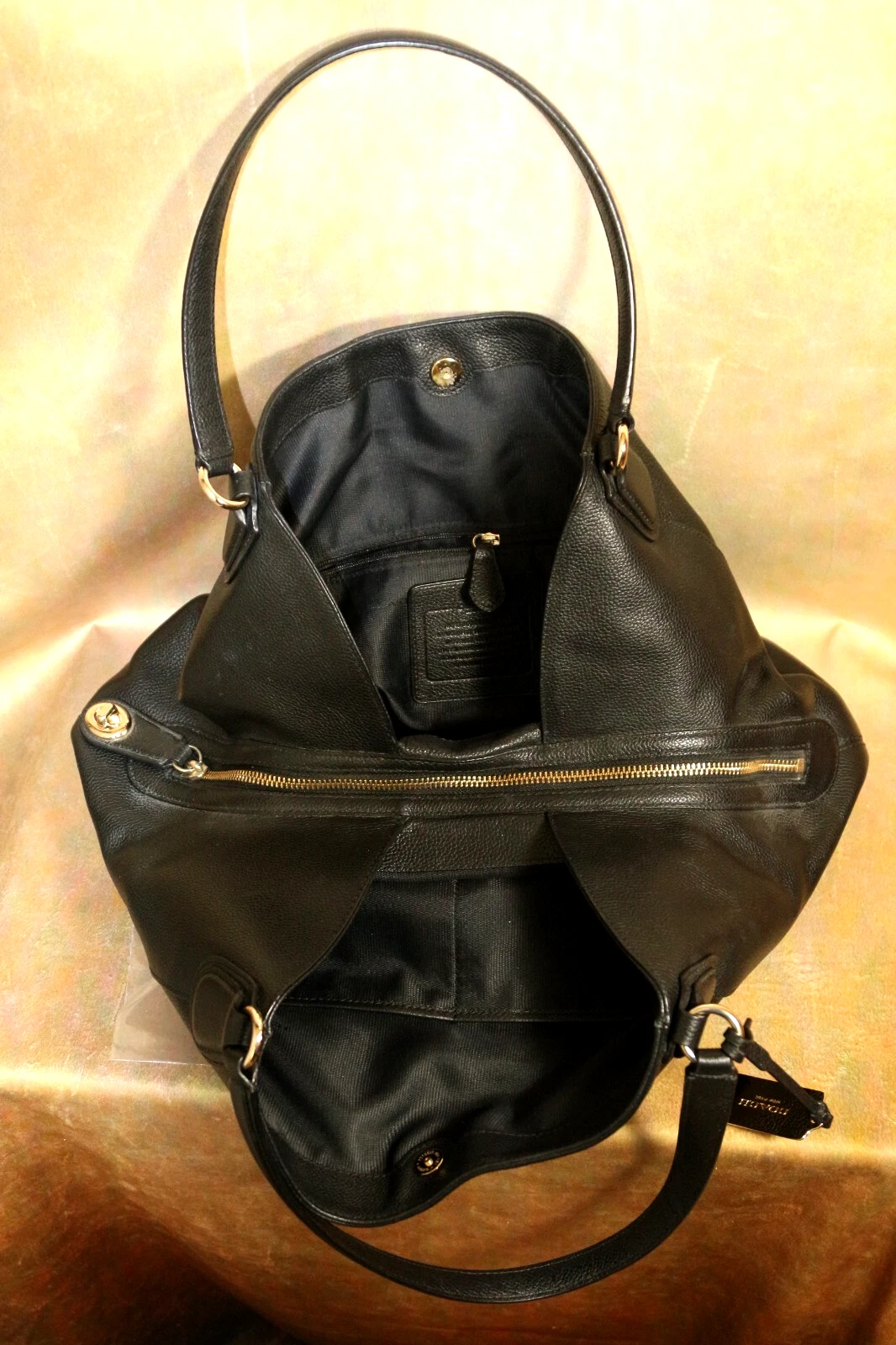 COACH BELLISSIMO EDIE NERO CIOTTOLI 31? BORSA A TRACOLLA IN PELLE USATA