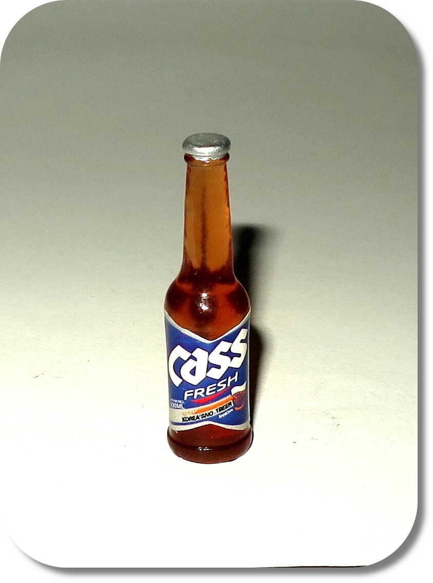 Miniatur Bierflasche, Flasche Bier "Cass Fresh", NEU