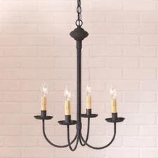 4-Arm Grandview Chandelier in Textured Black metal