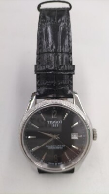 Tissot Ballade Automatic Analog Wristwatch Leather Black T108408A No Box Used