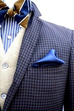  95 Bloomingdales Men'S Solid Blue Handkerchief Casual Dress Silk Pocket Square