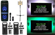 Rockville Go Party X10 Karaoke Machine System 3 Mics Tablet Stand TV LED's