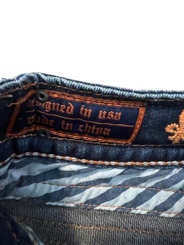 Rock Revival Womens Denim Shorts Size 27 Embroidered Pockets Dark Wash - Picture 7 of 8