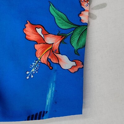 フラダンス Surfside Sportswear Waikiki Hawaii Vintage Surfside Sportswear Waikiki Hawaiian Floral Blue Shirt