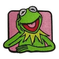 Disney Muppets Iron-On Patch Kermit the Frog Pink Square New Free Shipping