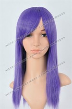 US 20 inch Cosplay Wigs with Bangs 20" Purple Straight Synthetic Wigs Fashion