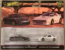 Hot Wheels Car Culture 2 Pack Target '04 Mazdaspeed Miata & Mazda RX7 FC Pandem