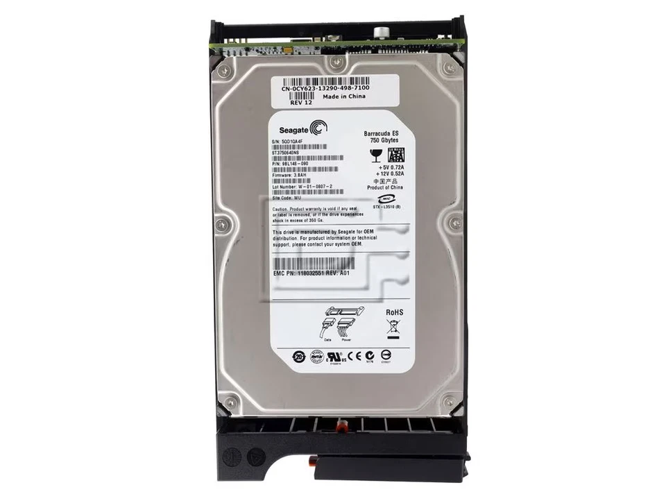 Dell EMC 118032551 CY623 Seagate ST3750640NS 750GB 7.2K SATA 3.5" HDD 005048777 - Image 2 of 4