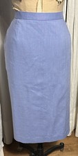 Vintage Koret Womens Straight Sky Blue Midi Skirt Sz 18 Pre-owned