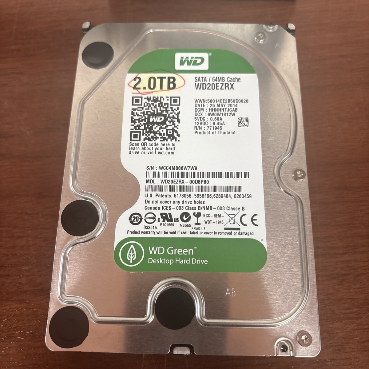 WD GREENシリーズ 2TB HDD 2台セット Western Digital WD Green 2TB Internal 3.5