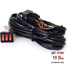 12V 4 Wire LED Side Shooter Pods Wiring Harness Kit with 3 On/Off Switches for