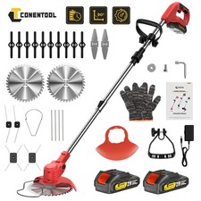 CONENTOOL 21V Cordless Grass Trimmer 5in1 Strimmer Handheld Weed Cutter 2×2.0Ah