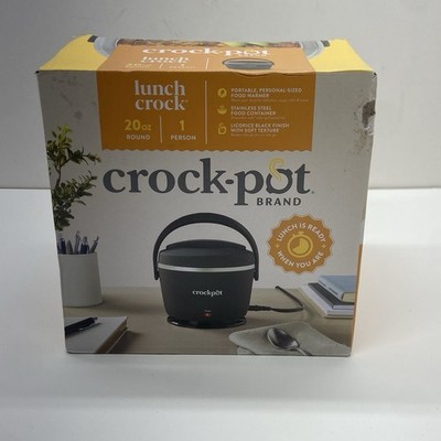 Crockpot Electric Lunch Pot Portable Food Warmer 20oz Black (NEW)
