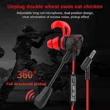 New Gaming Earphones In-Ear Headphone Mic For PS4 Xbox PC Tab Phones 3.5mm Black