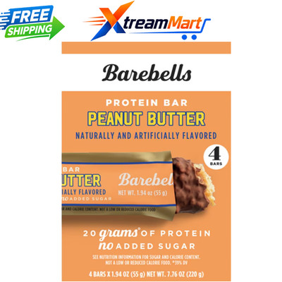 Barebells Peanut Butter Protein Bars, 20g Protein, 55g, 4 Count