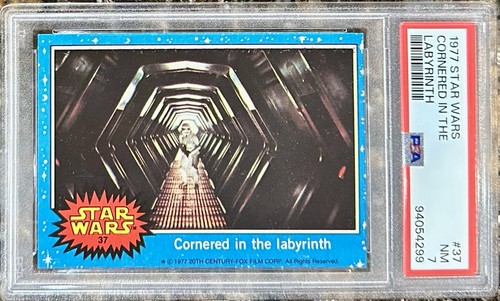 1977 Topps Star Wars #37 Cornered in the labyrinth — PSA 7