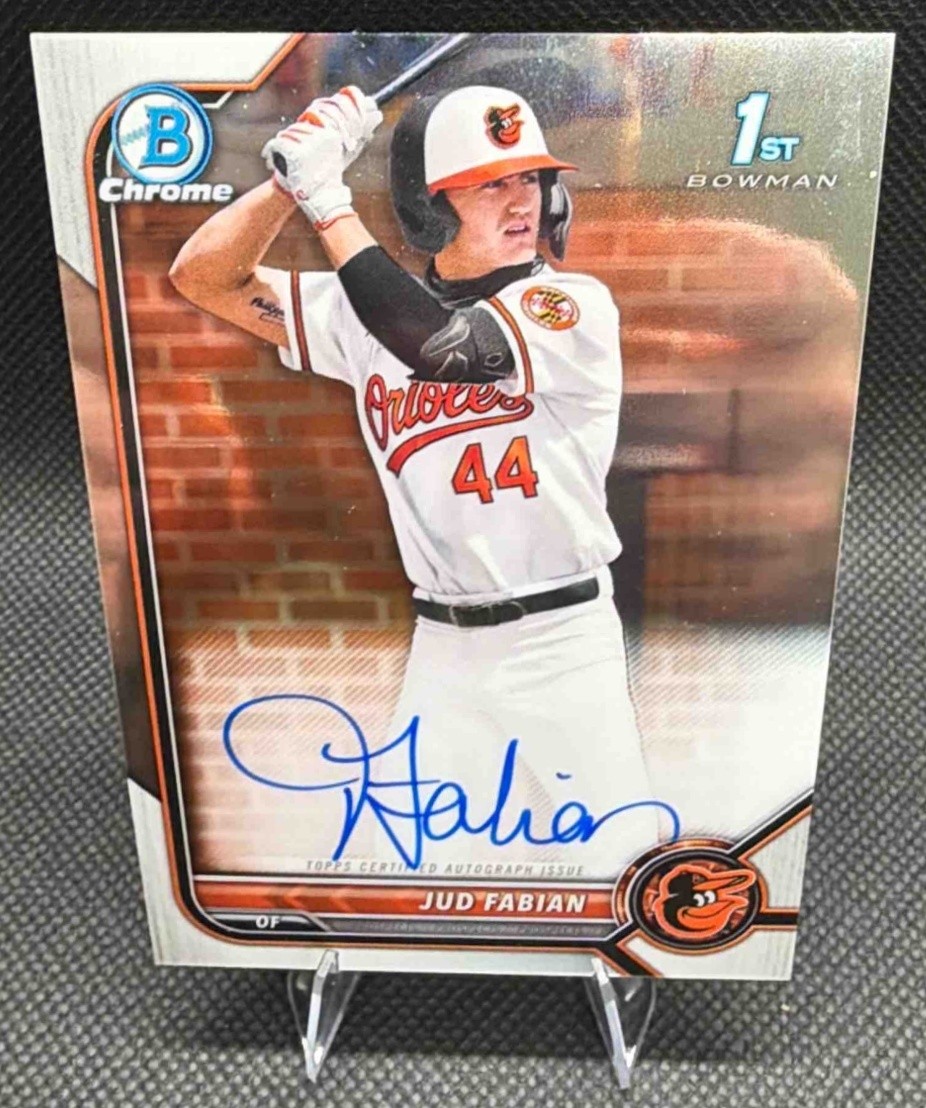 2022 Bowman Draft Jud Fabian #CDA-JF Chrome Pick Auto 1st Prospect Orioles