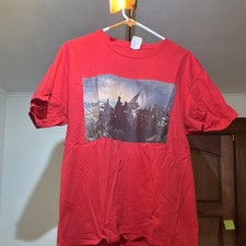 Gildan Heavy Cotton Red Graphic Print Crew Neck Men's Short Sleeve T-Shirt L