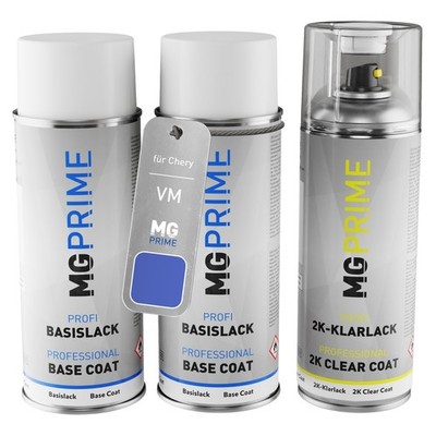 Autolack 2K Spraydosen Set für Chery VM Apec Blue Metallic Bao Shi Lan