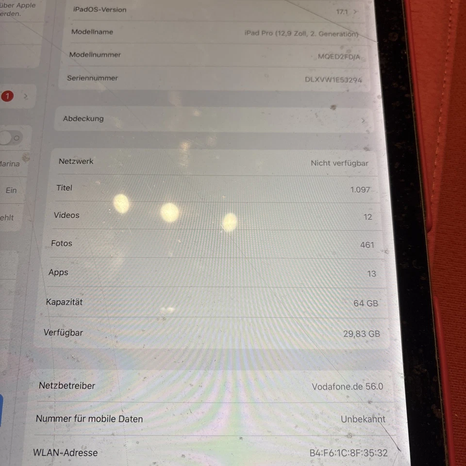 Apple iPad Pro 2. Gen 64GB, Wi-Fi + 4G (Ohne Simlock), 12,9 Zoll - Space Grau - Bild 2 von 3