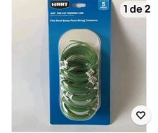 5-Pack HART .080" Pre-Cut Trimmer Line - Fits Most Bump Feed String Trimmers