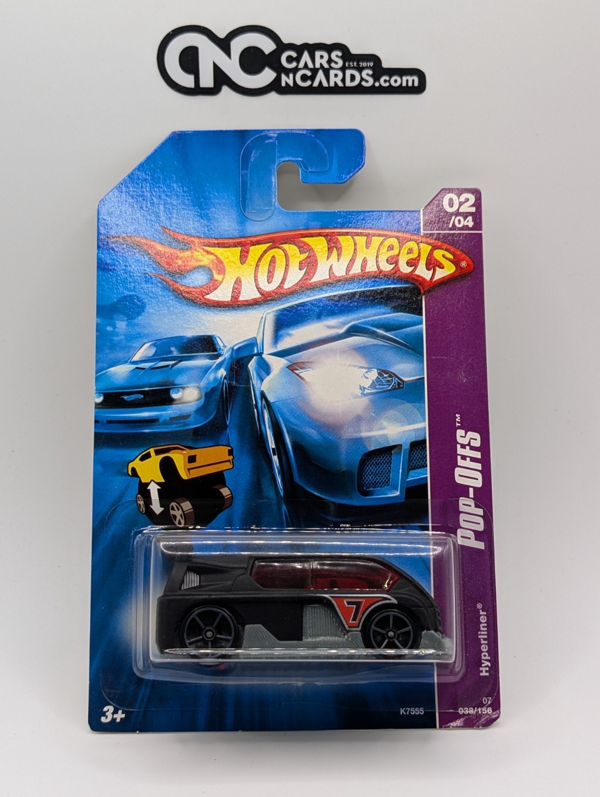 2007 Hot Wheels Pop-Offs 2/4 Hyperliner Black 38/156 (Soft Corners)
