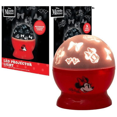 Disney Minnie Mouse Rotating Projector Lamp 5.5'' USB or Battery NEW