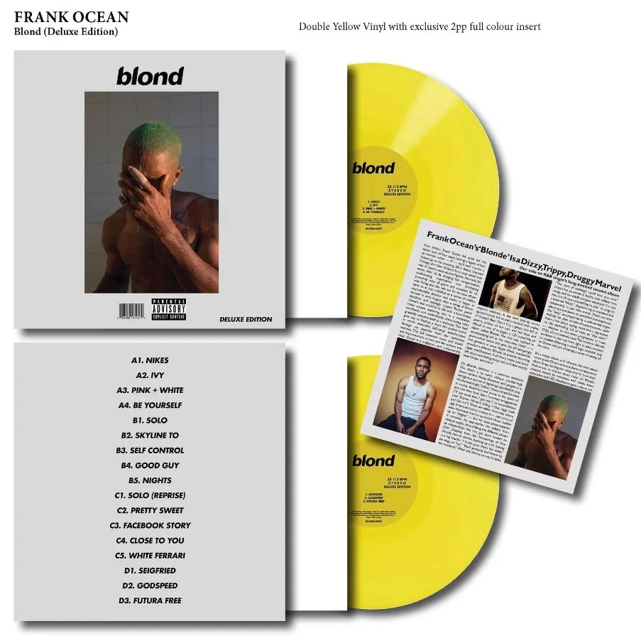 Frank Ocean ‎– Blond Vinyl Record 2LP ( DELUXE EDITION ) Yellow Coloured - Image 3 of 3