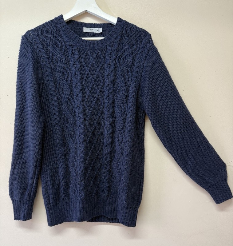 Inis Meain Merino Alpaca And Silk Aran Cableknit Crewneck Sweater Small