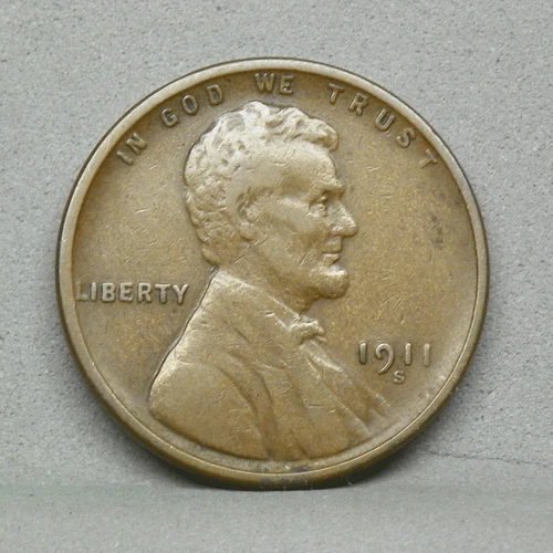 1911-S LINCOLN CENT, F-VF