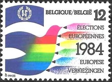 Timbre "Elections européennes" (Oiseau stylisé) Belgique 2133 ** - 85574FX