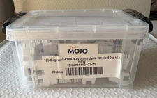 180 Degree CAT6A Keystone Jack White 50-pack